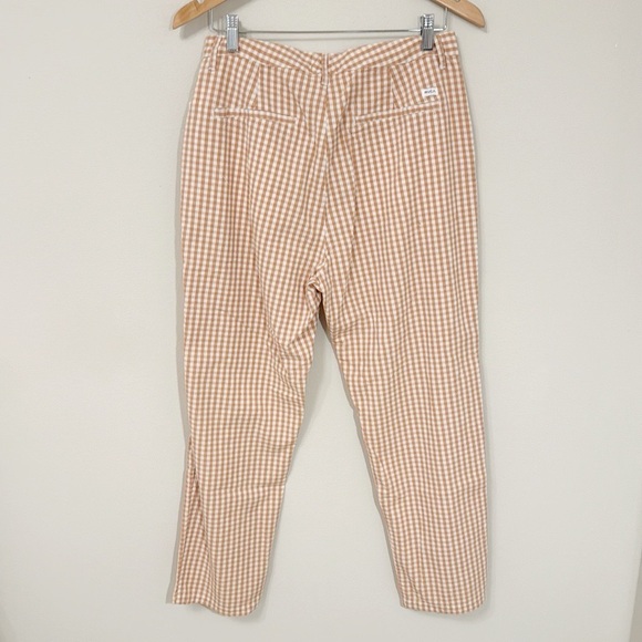 RVCA New Gingham Set Shirt & Pants Mustard/Tan color NWT Size 30 Pants Top Large - Picture 8 of 10